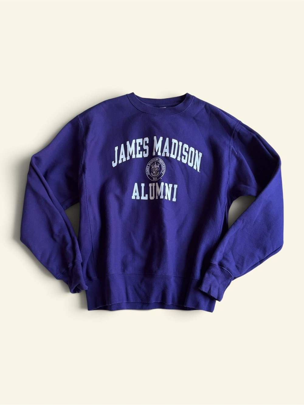 Champion Reverse Weave JMU Sweatshirt Large Purple James Madison Alumni Crewneck
